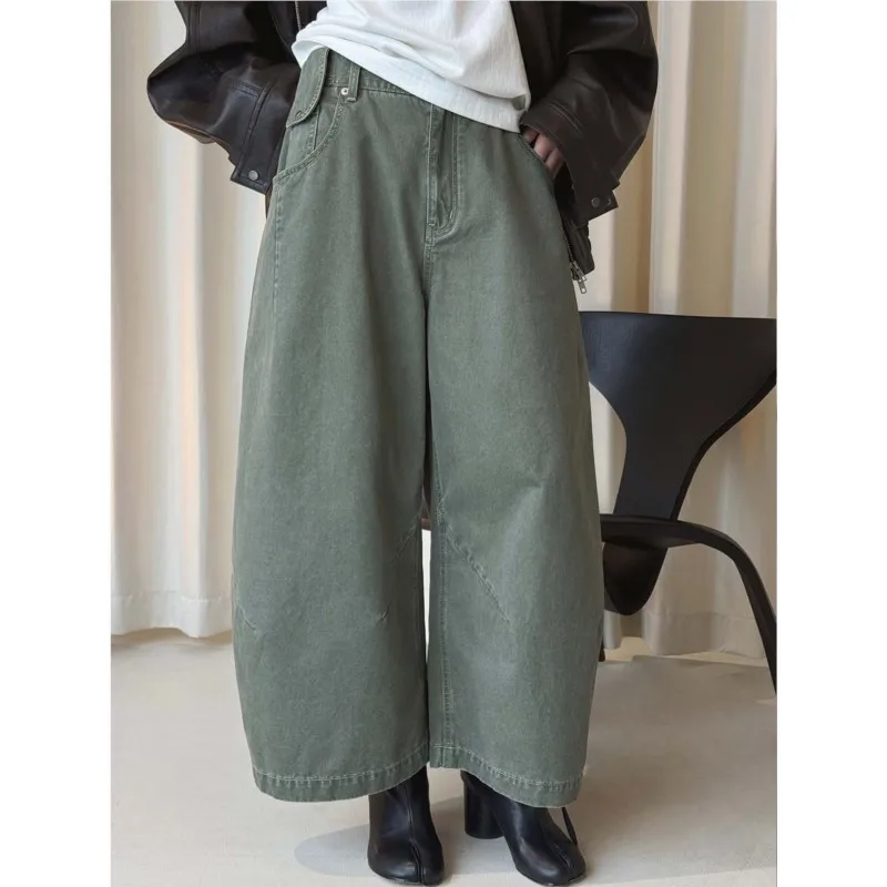 Johnature Korean-style Workwear Elastic Waist Lantern Casual Pants Loose Fit Spring New Comfortable Pants For Women