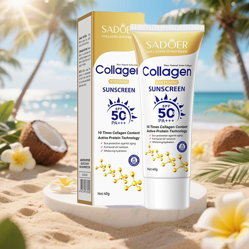 Collagen Anti-Aging &Anti-Wrinkle Sunscreen Whitening UV Protection Sun Cream SPF PA Facial Sunblock Moisturizing Daily Sun Care