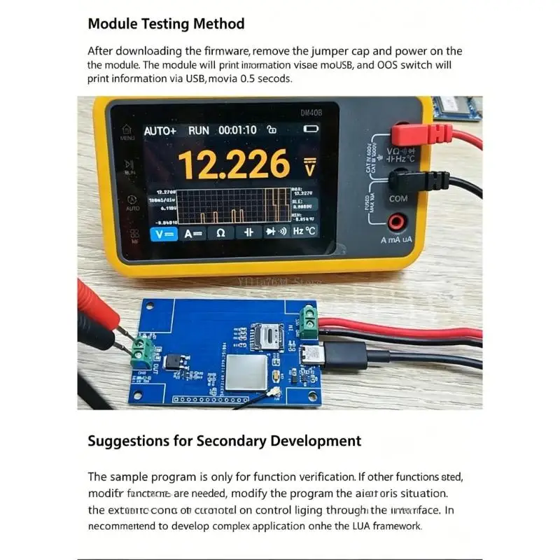  Single Channel Wiring Board 4G Networked AIR780E Module and USB UART Access