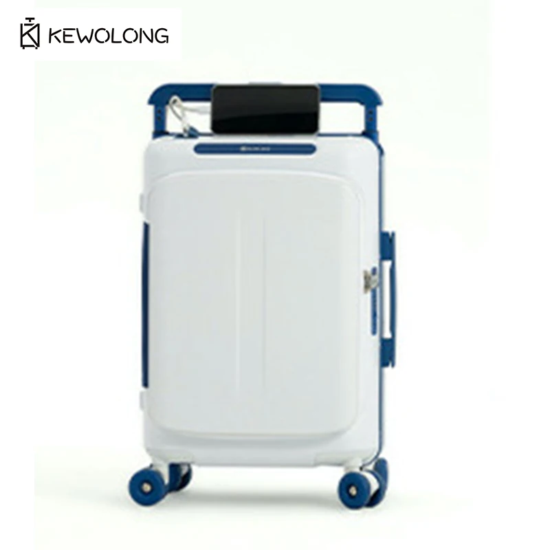 

Wide Handle Side Opening Spinner Suitcase, Extra Deep Capacity Trolley Bag with Integrated Frame and TSA, Lightweight Luggage