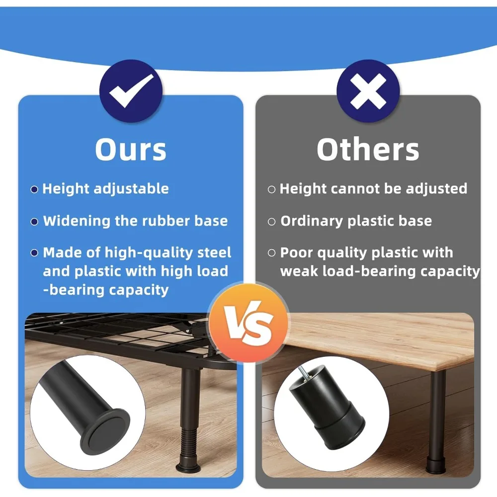 قطعتان من أرجل السرير المعدنية بطول قابل للتعديل (8-12 بوصة) M8/M10، أرجل دعم شديدة التحمل لإطارات السرير القابلة للتعديل، S #4