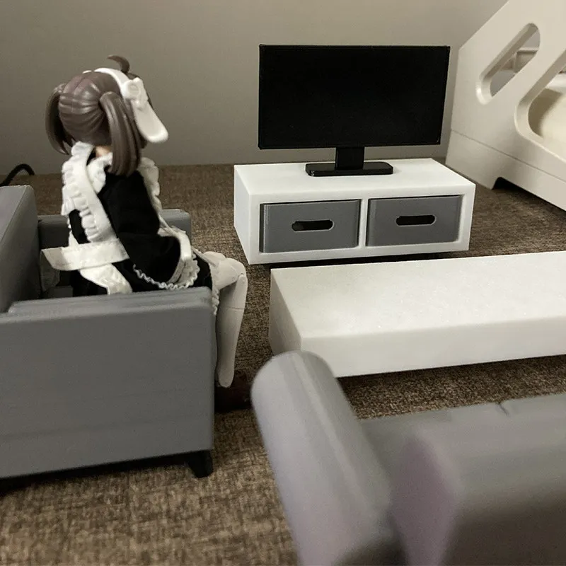 1:12 Scale Action Figure Living Room Furniture Set Compatible With Kotobukiya Megami Device Figma Anime Girl Soldier Figures