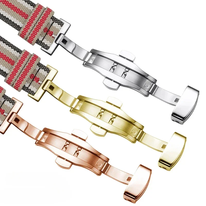 Pulseiras de relógio em nylon para homens, alta densidade, couro genuíno listrado, Burberry Bu7600 7680, 22mm, acessórios