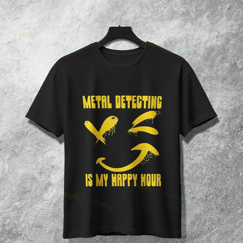 تي شيرت برسومات مضحكة للكشف عن المعادن مع "أنا في علاقة مع كشف المعادن" تي شيرت كاجوال بأكمام قصيرة من القطن 100% #2