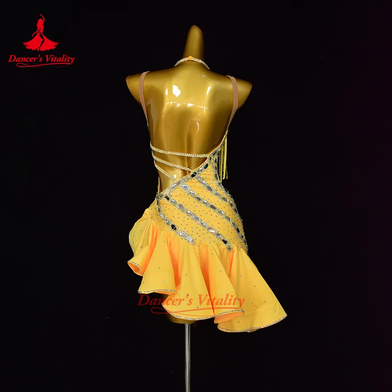 Latin Dance Performance Costume for Women Customsized Performance Professional Clothing Skirt Adult Child Latin Dancing Dresses