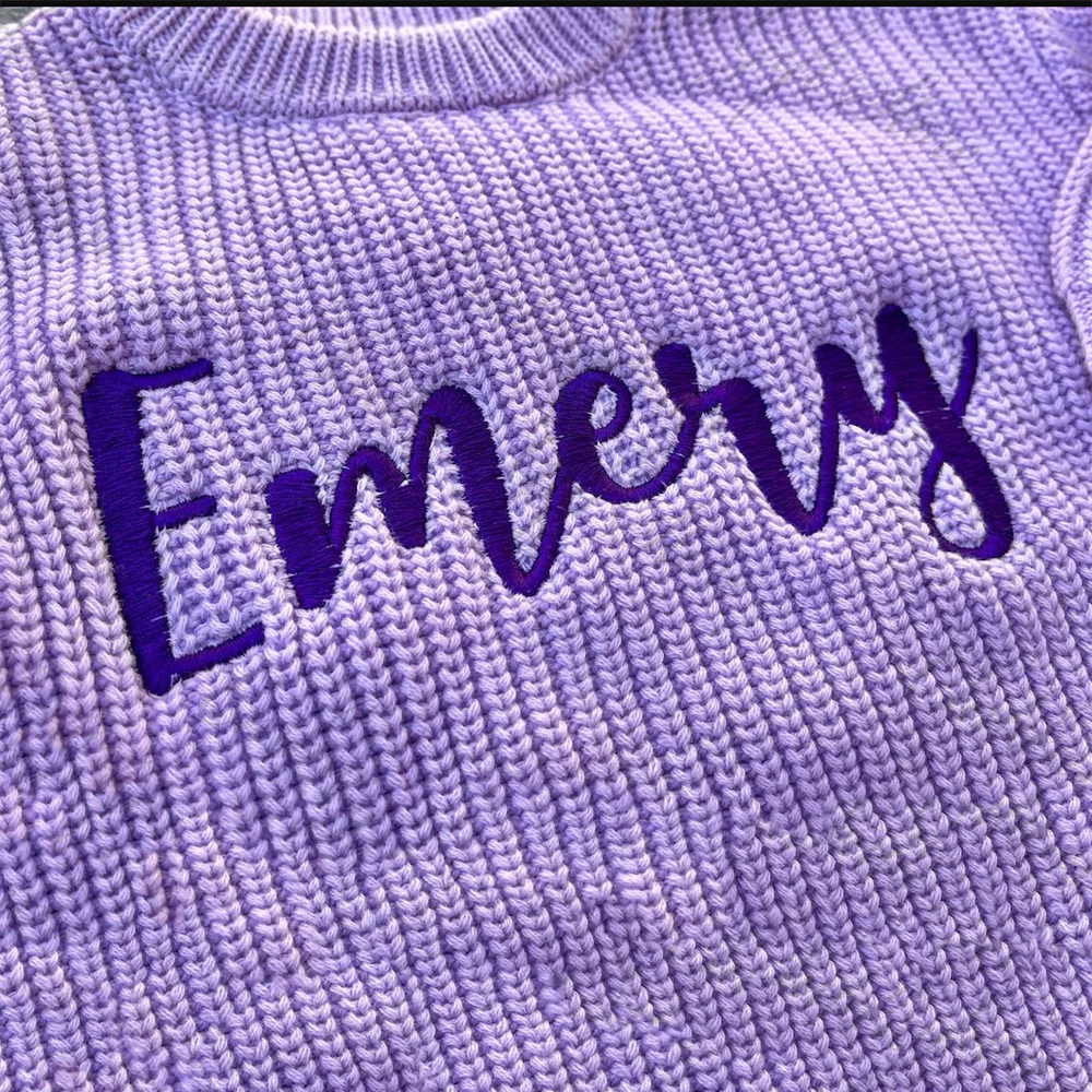 Newborn Birth Gift Oversized Baby Sweater Personalized Embroidered Name Soft Unisex Toddler Sweater Custom Solid Color Sweater