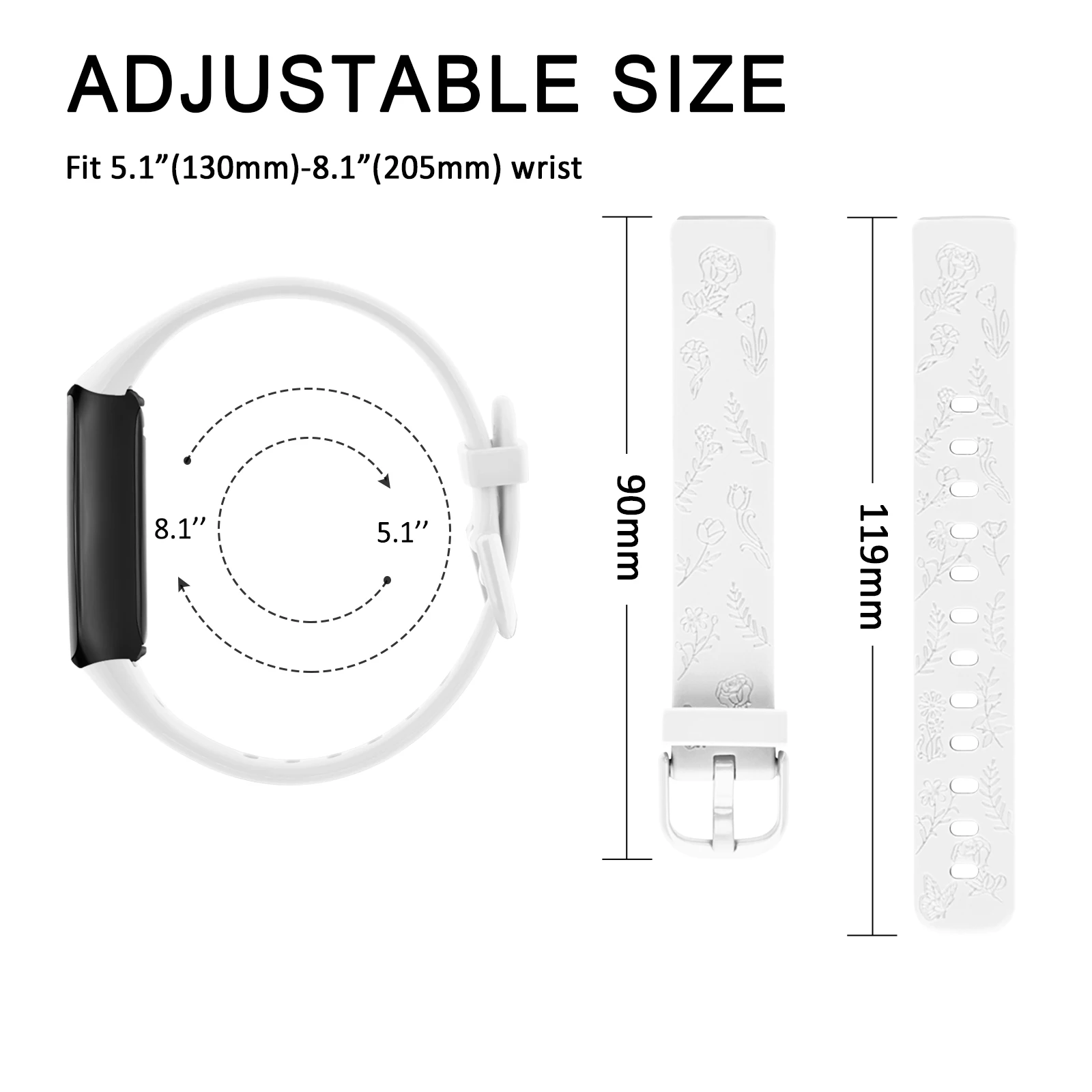 Engraved TPU Watchband For Fitbit inspire 3 Strap Adjustable Wristband For Fitbit inspire 3 Band Soft Sport Bracelet Replacement