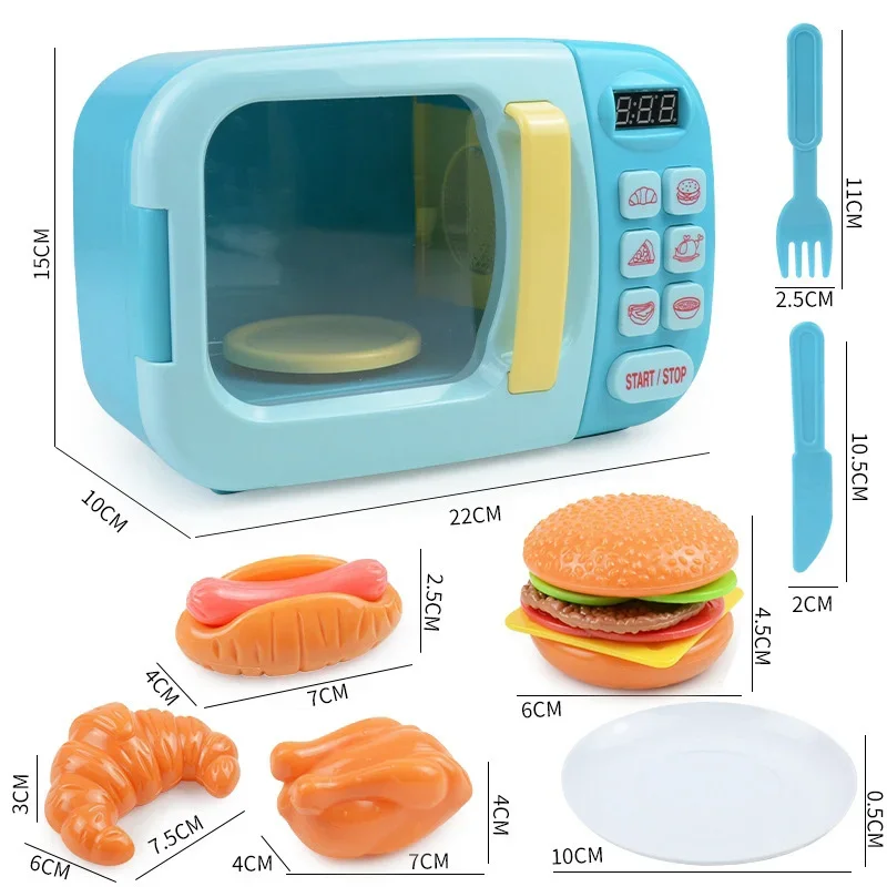 Microwave Toys Simulation Kid's Oven Kitchen Educational Toys Mini Kitchen Food Pretend Play Cutting Role Playing Girls Toys