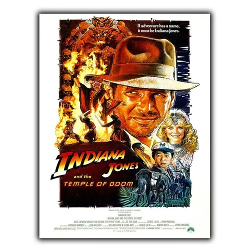 Indiana Jones y el Templo del Destino, cartel metálico de Steven Spielberg para pared, placa de aluminio