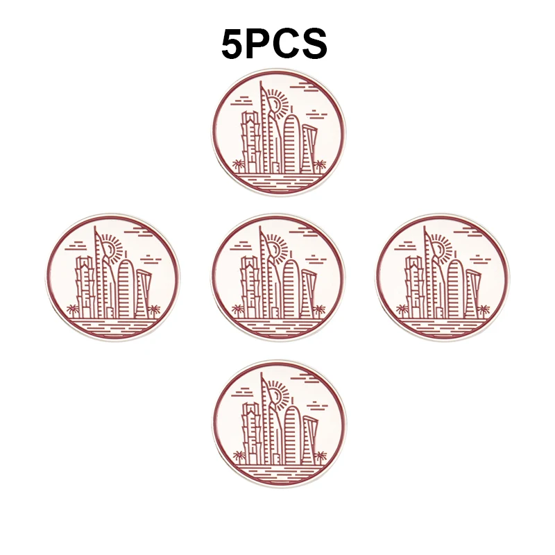 1-5-10-50-100 قطعة شارة قطر بروش دبابيس التلبيب الطبيعية العلم التلبيب دبابيس علم الدولة شارة #1