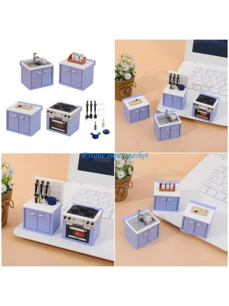 090b casas bonecas móveis cozinha pia modelo armário decorações para jardim e casas bonecas acessórios
