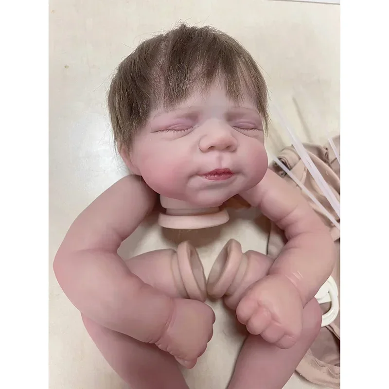 19inch Already Painted Reborn Doll Kit Pascale with Rooted Hair Bebe Reborn Doll Parts with Body and Eyes Visible Veins