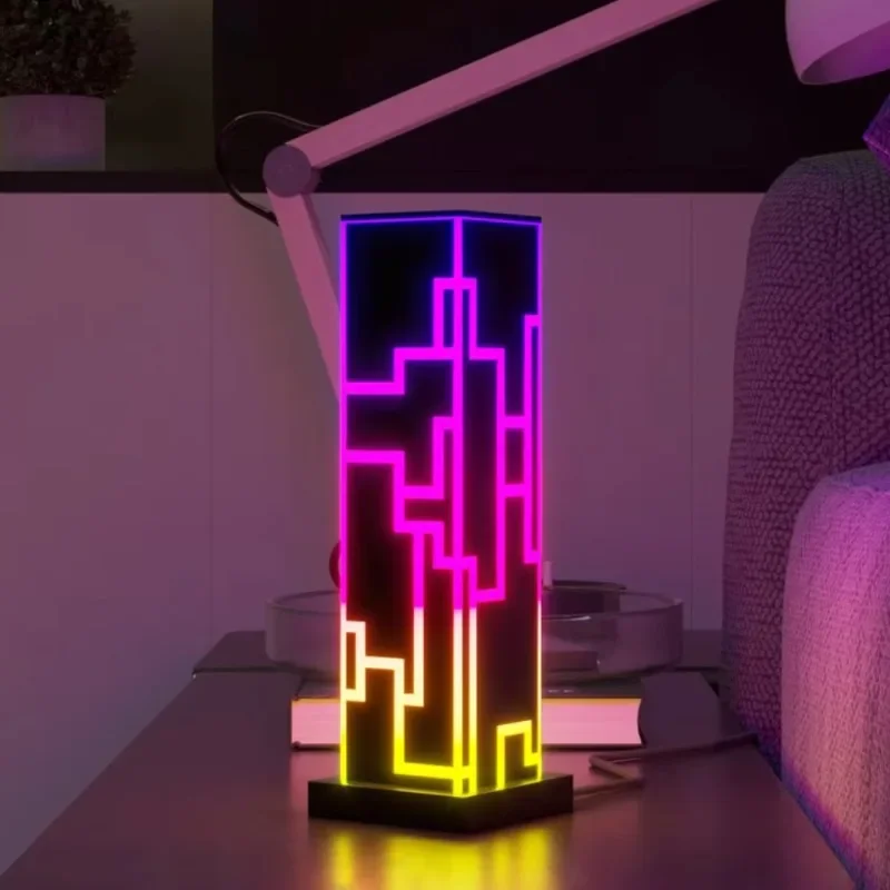 

Magic Rectangle Architectural Desk Lamp RGB Color Night Light Emitting Diode Acrylic Lamp