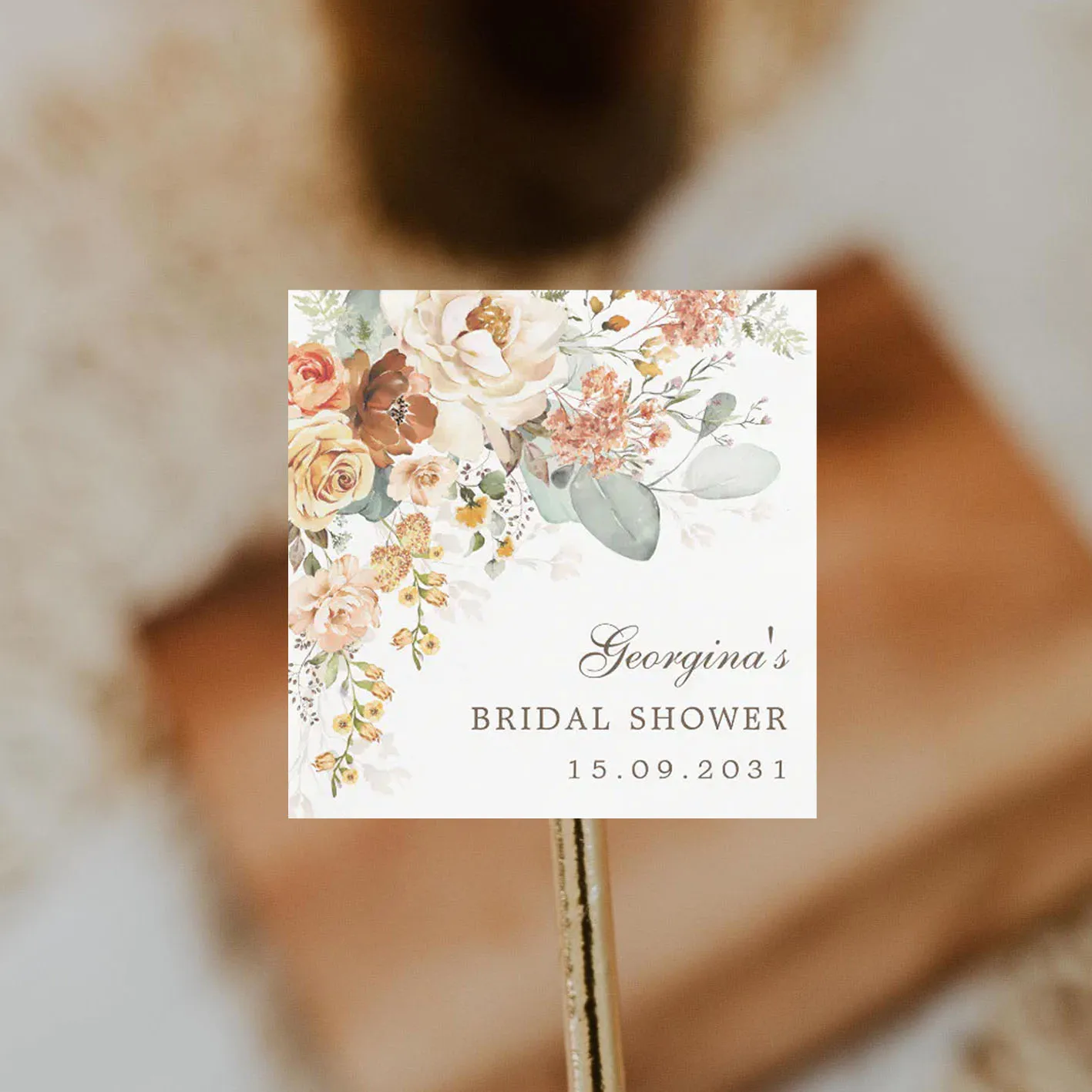 สติกเกอร์ชื่อและวันเกิดแบบกำหนดเอง 90 ชิ้น (สำหรับงานแต่งงาน พิธีบัพติศมา การ์ดเชิญงานปาร์ตี้)