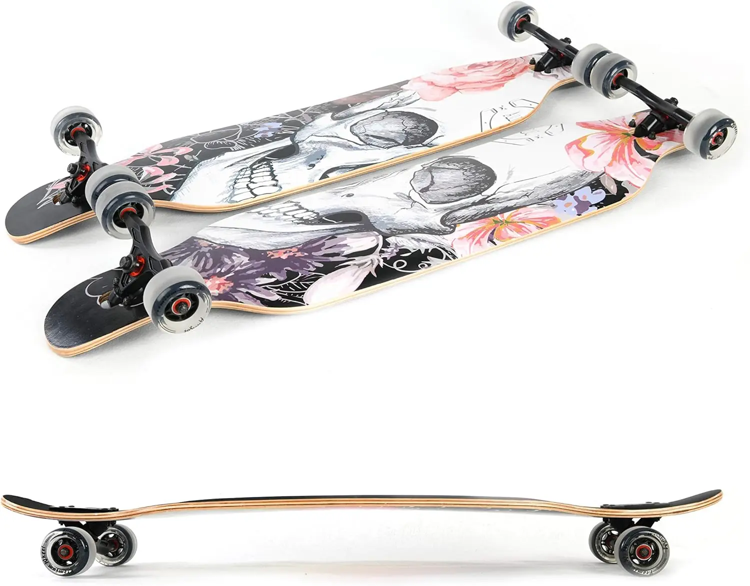 Skate longboard completo de 42 polegadas com deck drop-through para cruzeiro e estilo livre