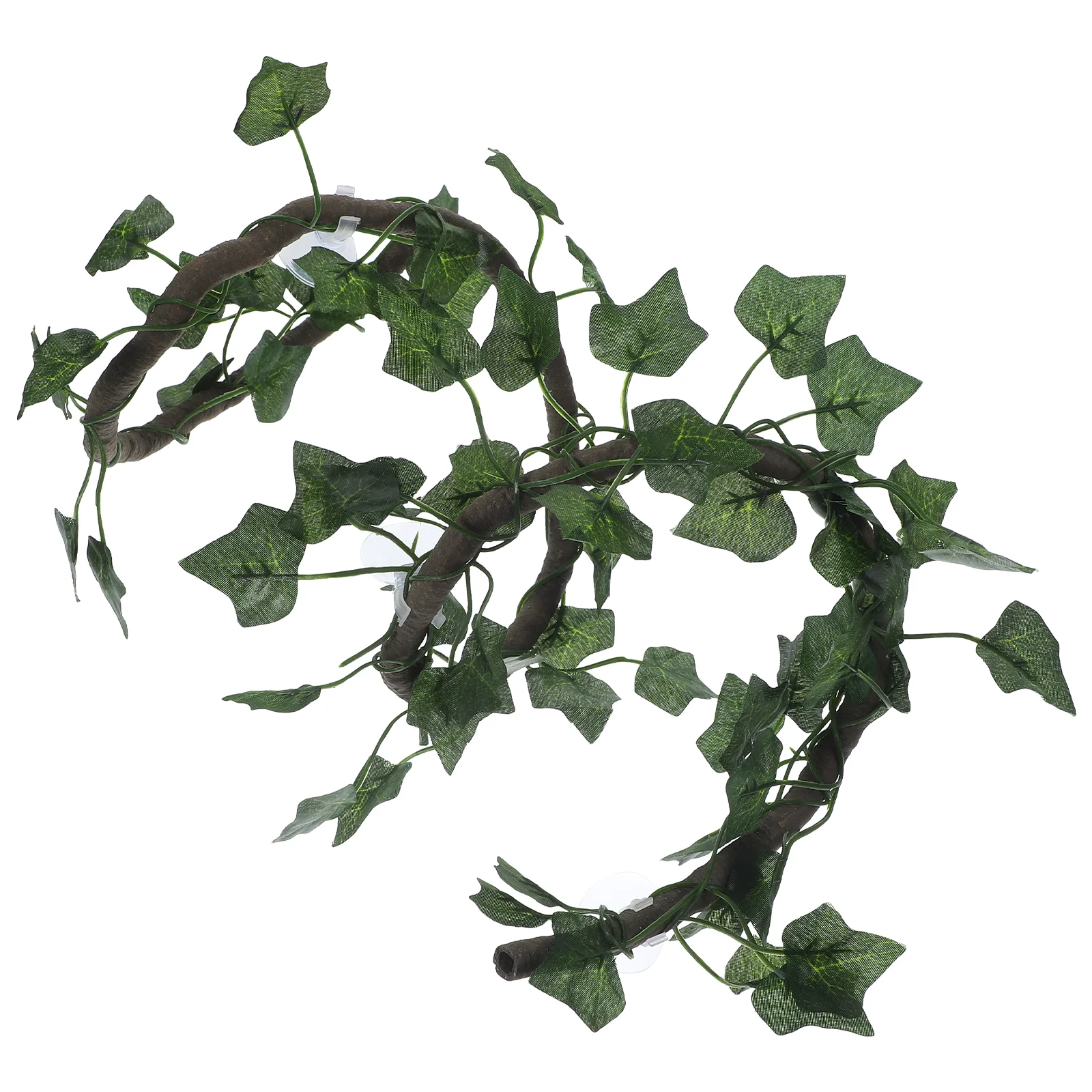 Jungle Vines Artificial Leaf Pet Habitat Decor with Suckers and Leaf for Lizard Frogs Snakes and More Reptiles(Green)