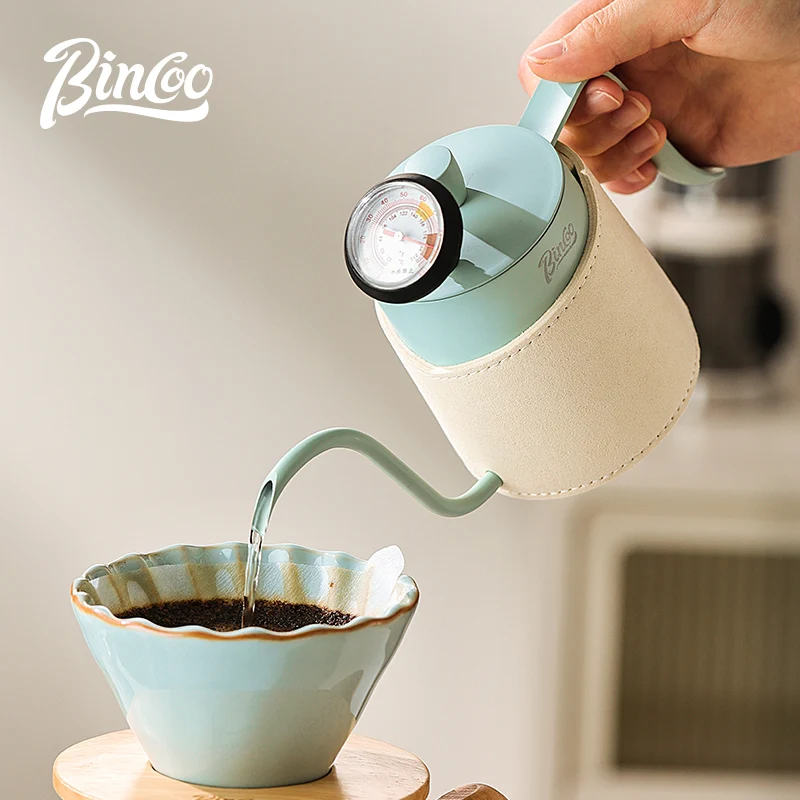 BINCOO Ceramic Pour Coffee Pot Set Filter Cup Sharing Pot Coffee Appliance for Household Travel and Outdoor