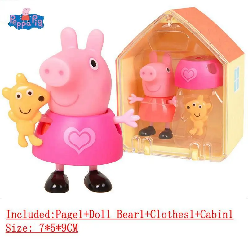 Set Cartoon Peppa Pig Model Doll George Susi and Friends Set Action Figure Toy Anime Toy Doll Birthday Gift for Boy and Girl