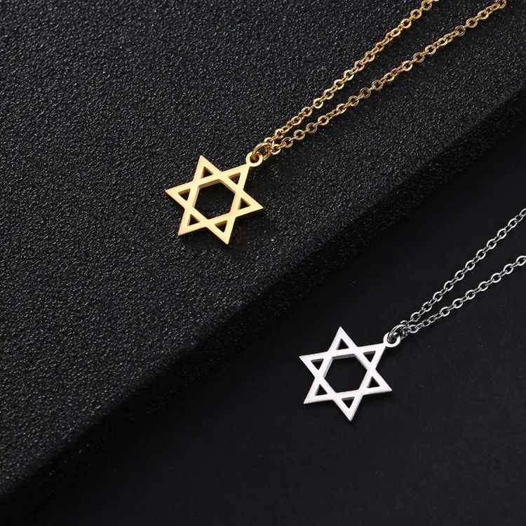 Star of David Men Pendant Necklace Kabbalah Jewish Charms Judaica Israel Religious Symbols Supernatural Amulet Jewelry