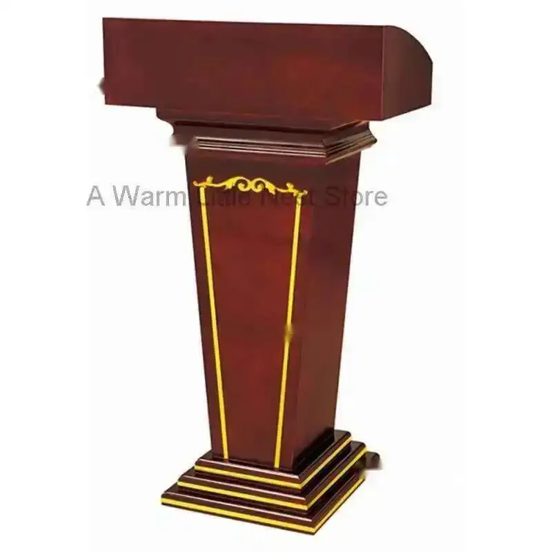 

Simple Modern Class Furniture Church Lectern Speech Table Reception Desks Solid Wood Front Desk Cashier Desk Hotel Podium Tables