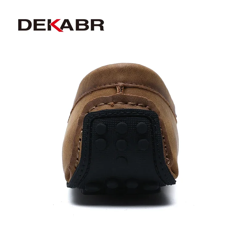 DEKABR Fashion Men Shoes Genuine Leather Casual Shoes Classic Mens Loafers Slip On Men's Flats Driving Shoes Plus Size 49 image 3