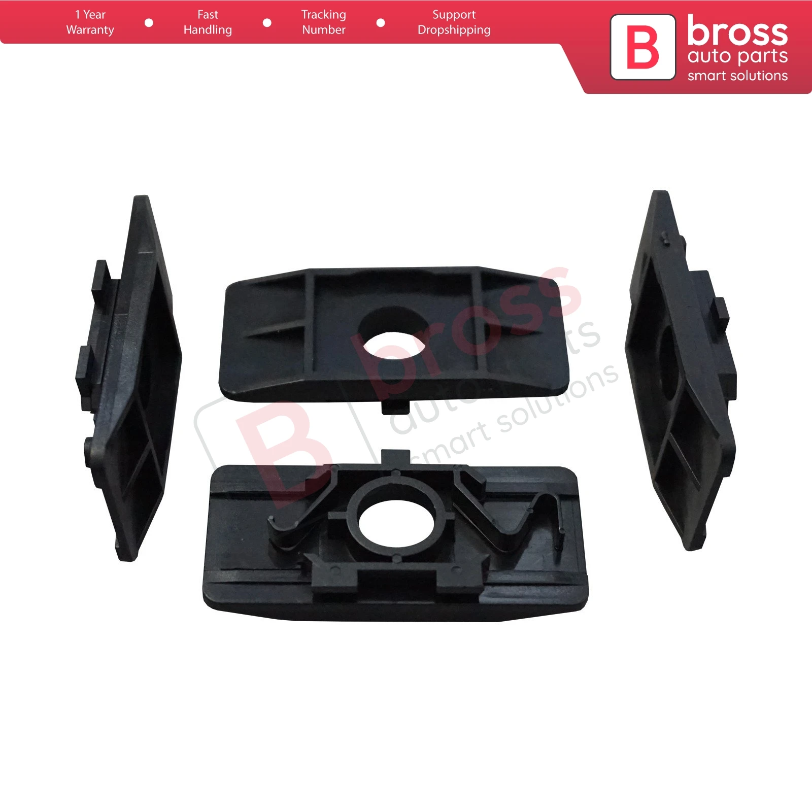 

Bross BSP648 4 Pieces Lock Plate Wheel Arch 3mudguard Fixing Clips 7700412158 for Clio MK2, Espace MK4, megane Scenic Megane MK1