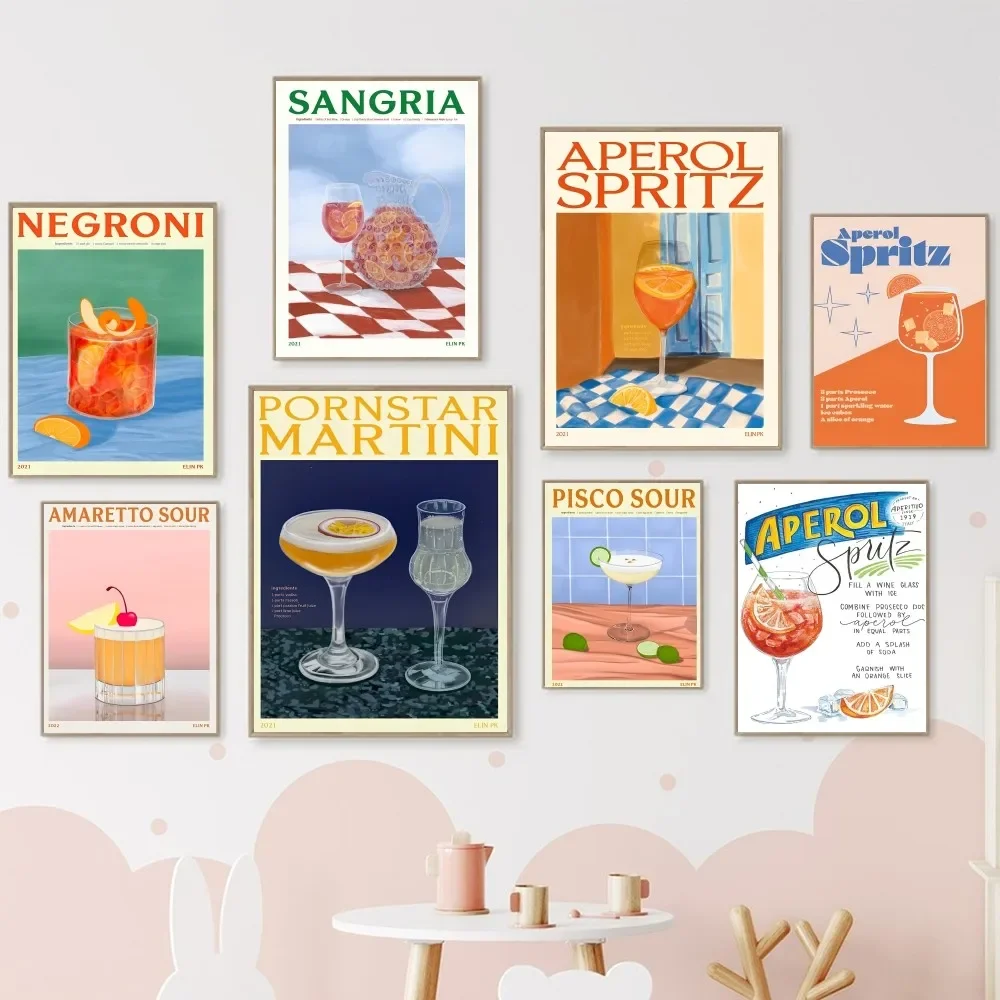 Cartoon Saft Mojito Aperol Spritz Klassische Film Poster Leinwand Malerei Moderne Home Wohnzimmer Schlafzimmer Bar Cafe Kunst Dekoration