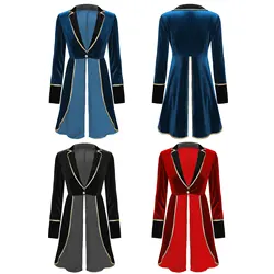 Halloween Women Adult Circus Ringmaster Costume Velvet Long Sleeve Blazer Coat Christmas Carnival Cosplay Festival Rave Outfit