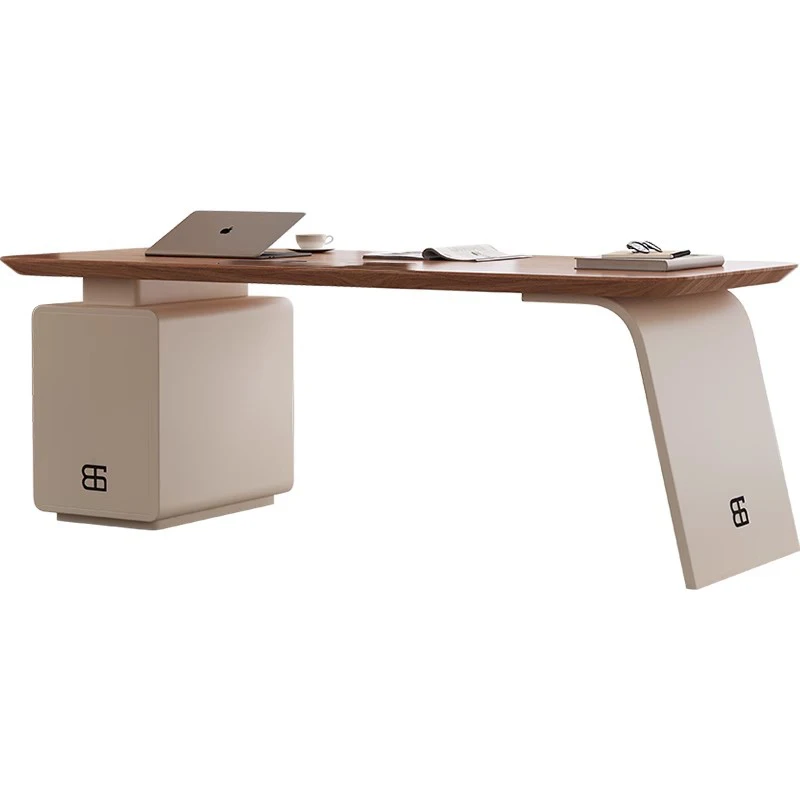 

*High End Lacquered Boss Desk Luxury Office Furniture Manager Desk President Executive Computer Desk with Storage Cabinet