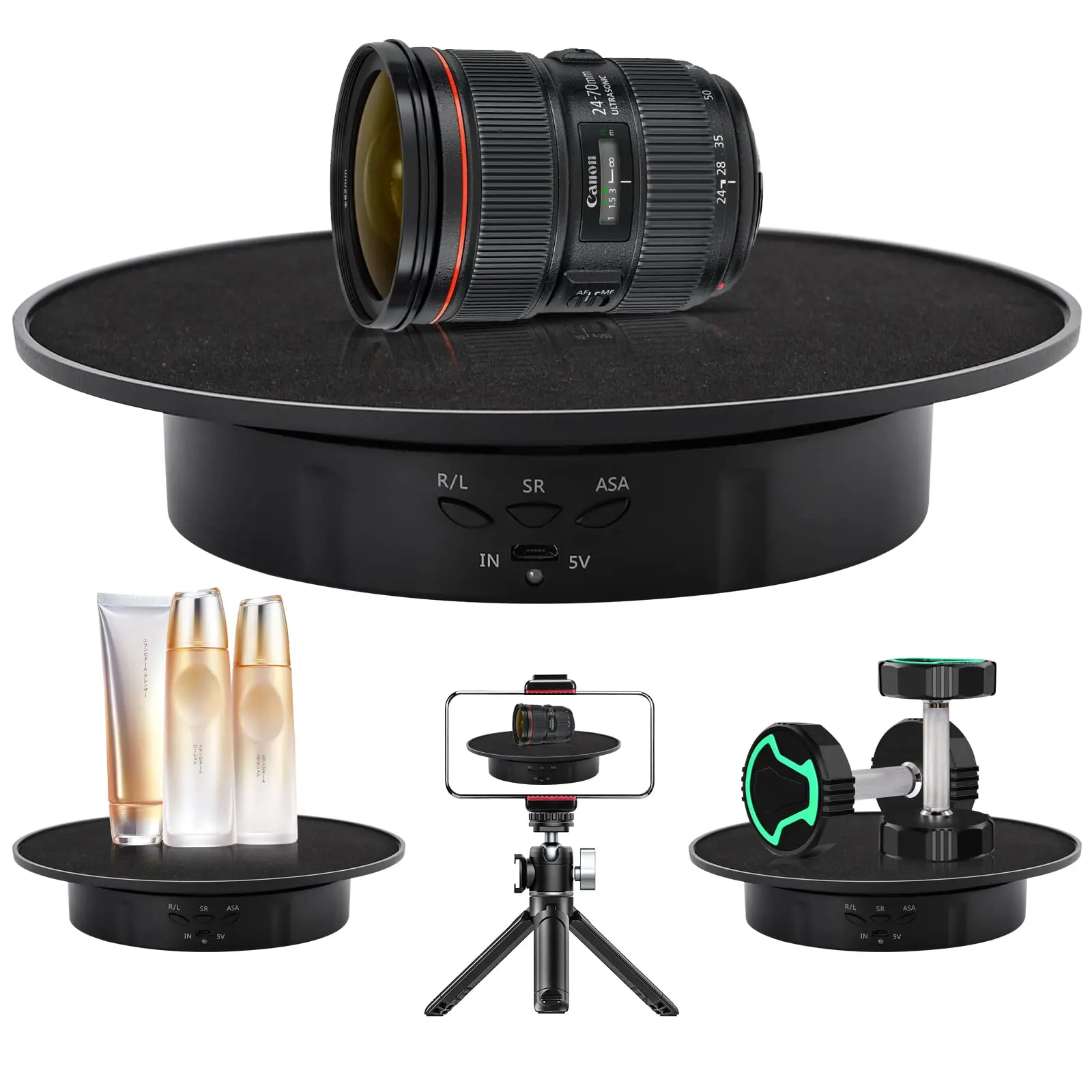 

360 Degree Rotating Display Stand 10KG Photography Motorized Turntable 3 Speed Quiet Video Shooting Prop USB Remote Revolve Base