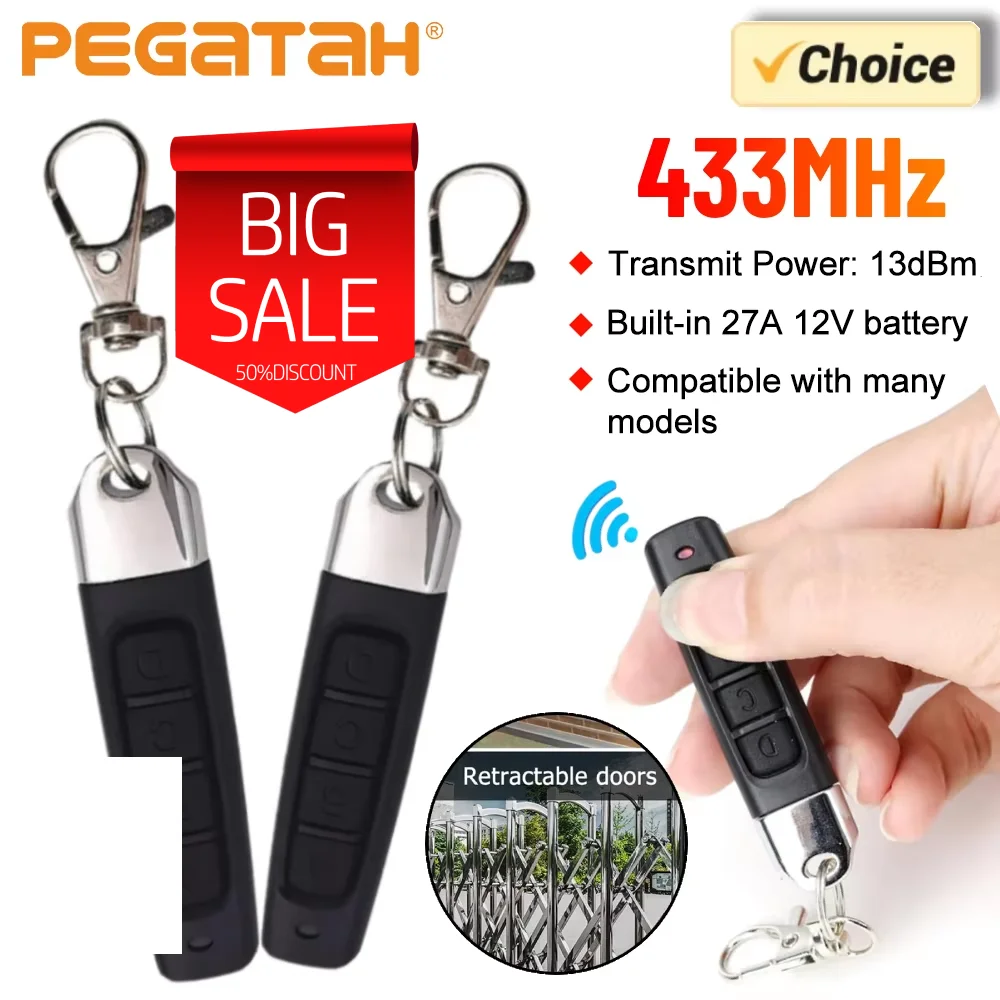 

PEGATAH 433MHZ Remote Control Garage Gate Door Opener Remote Control Duplicator Clone Learning Rolling Code 4 Keys Transmitter