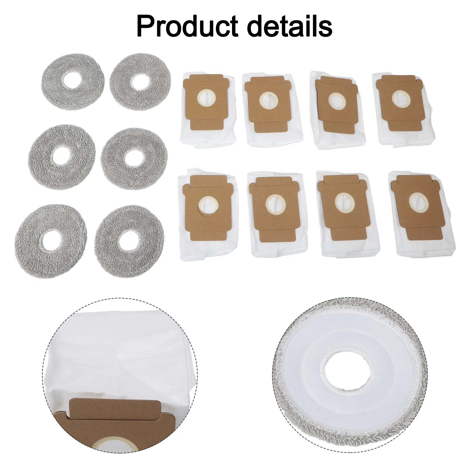6 Mop Cloths and 8 Dust Bags for Roomba Plus 405 and For Combo 505 Engineered for Consistent Airflow and Easy Dust