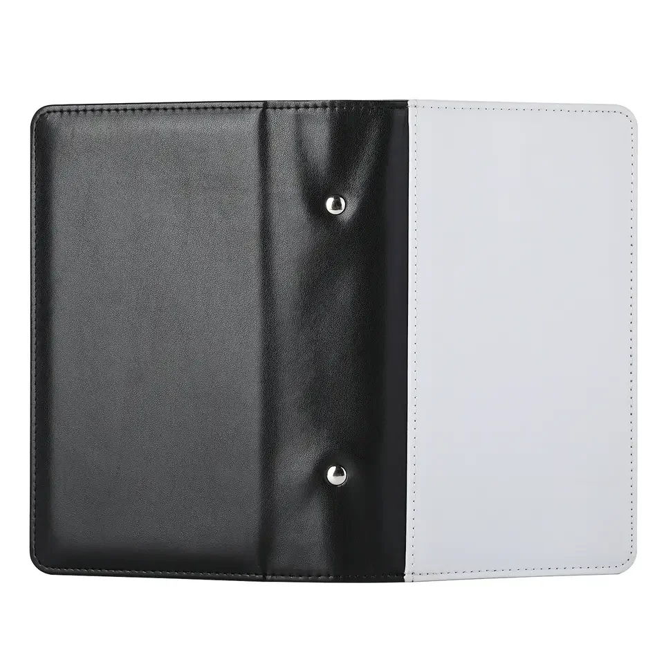 Sublimation Blank A6 Pu Leather Credit ID Business Card Holder with White Notebook Hard Cover for Heart Transfer Printing  Logo