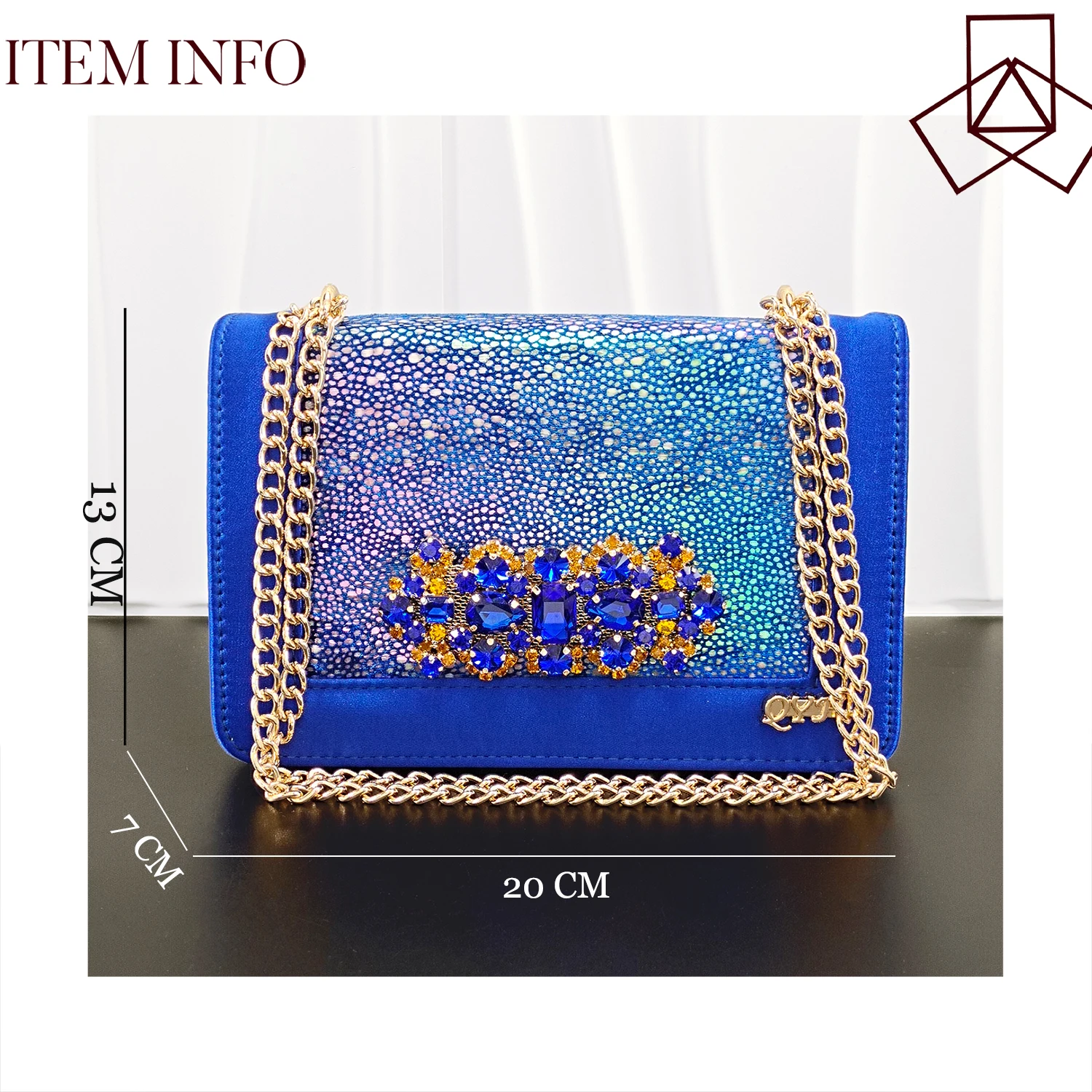 Newest INS Style Royal Blue Rhinestone Elegant Women High Heels Nigeria Popular Itlian Design African Ladies Shoes And Bag Set view 5