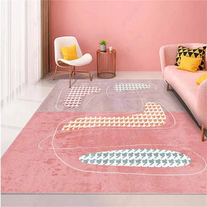 Simple Luxury Living Room Decoration Carpet Pink Girl Bedroom Bedside Bay Window Non-slip Carpets Home Balcony Kitchen Porch Rug