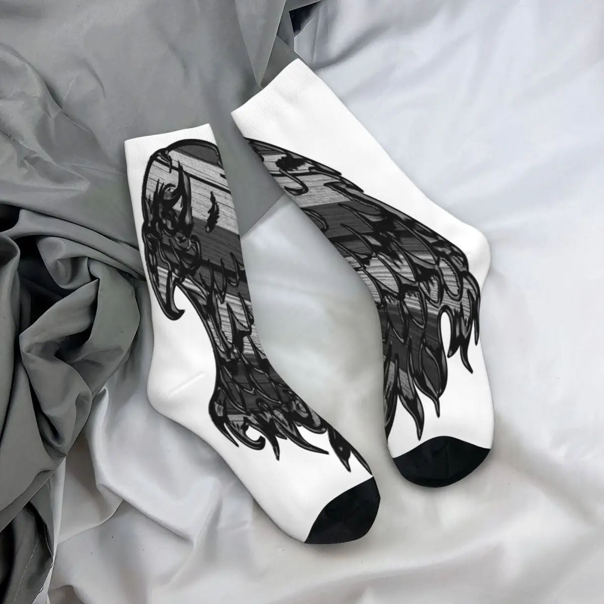 Sculpture, Eagle, black and white, Dark, special effects, crushing Carved Eagle Men Women Socks