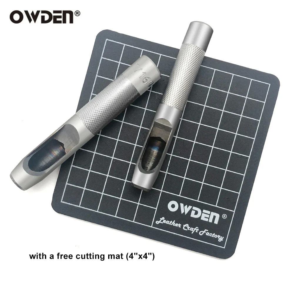 OWDEN 12 Pcs Leather Hole Punch Kit 3mm-19mm Round Steel Leather Craft Hollow Hole Punch Tool Set