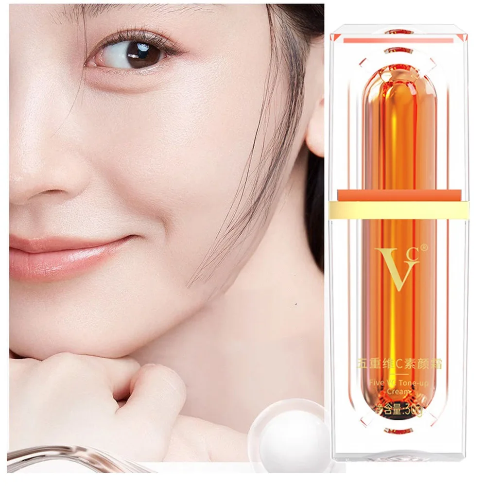 Five Vitamin C Tone-Up Isolate Cream Deep Hydration Moisturizing Waterlight Brighten Tighten Face Skin Care