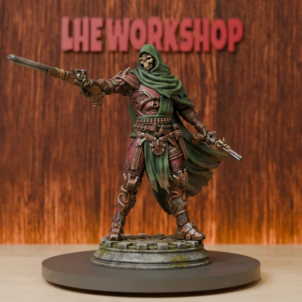 Musketeer Hunter Miniatures | 28mm-75mm | Resin 3D Printed DND Pathfinder Mini | Unpainted Grey