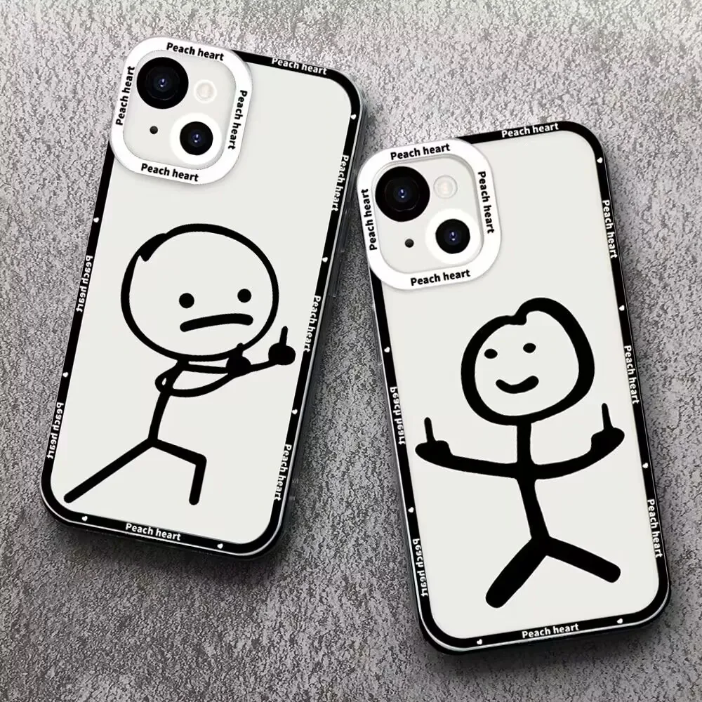 Transparent Cartoon Matchman Phone Case For Xiaomi Mi 12 11 Lite 12T 13T 14 13 Pro Lite NE 5G Poco X5 X6 M6 X3 F5 Pro Soft Cover