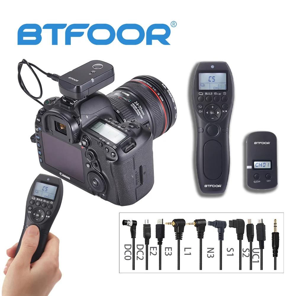 Wireless Wired Timer Remote Control Shutter Release DC0 DC2 E2 L1 N3 E3 S1 S2 UC1 Cable For Canon Nikon Sony FUJITSU Camera