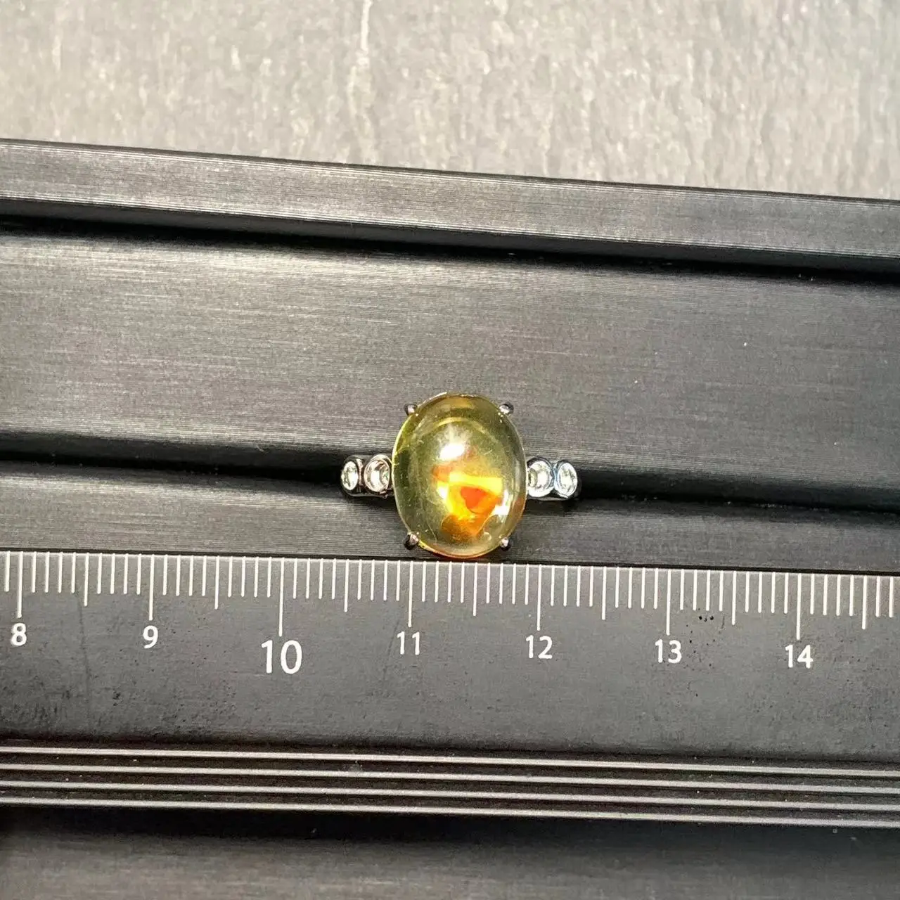 Vintage Natural Amber Ring Female Jewelry for Women Gift Colorful Stone Crystal Cute Unique