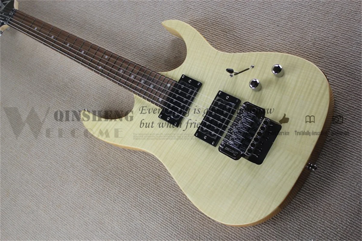 

Natural Electric Guitar, RG Guitar, Tiger Maple Top, Basswood Body, Tremolo Bridge, Rosewood Fingerboard