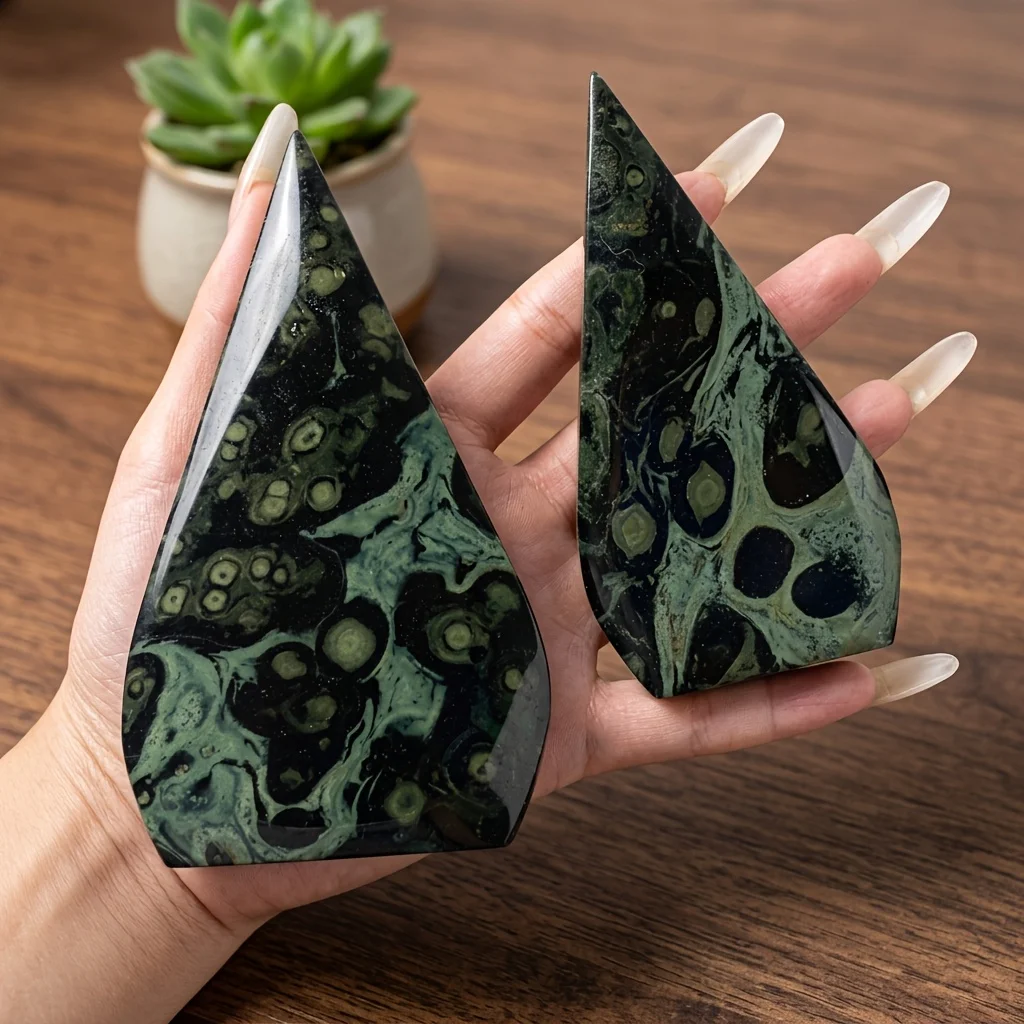 1pc Malachite Eye Waterdrop Stone Random, Crystal Stone Ornaments for Decoration, Perfect for Home Decor, Holiday Decorations