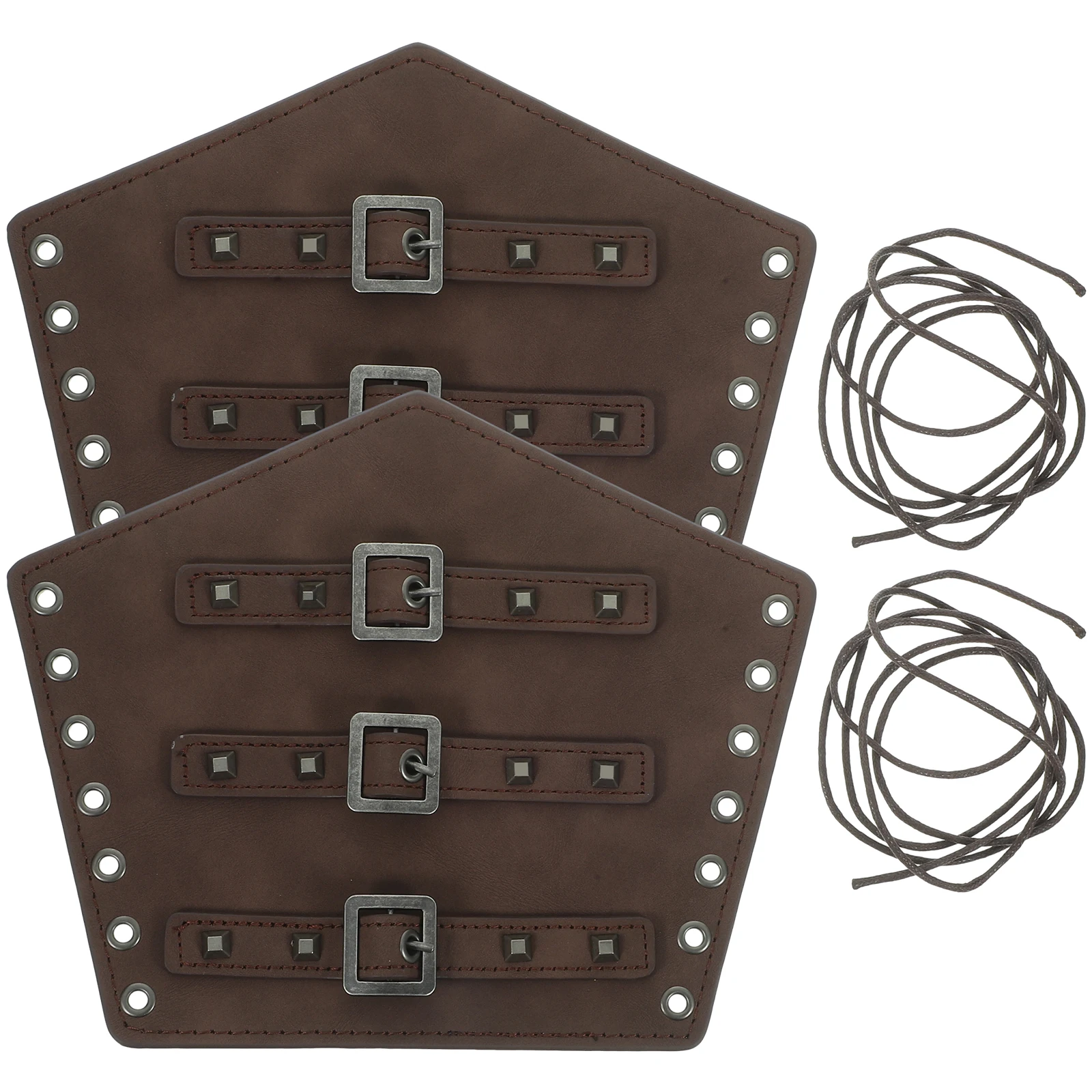 Bracciali da polso retrò Accessori da cavaliere medievale rinascimentale da uomo per uomo guardia in PU