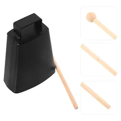 Music Hand Bell Metal Cowbell Percussion Instrument Small Cowbell with Mallet Stick for Stage Performance Practice