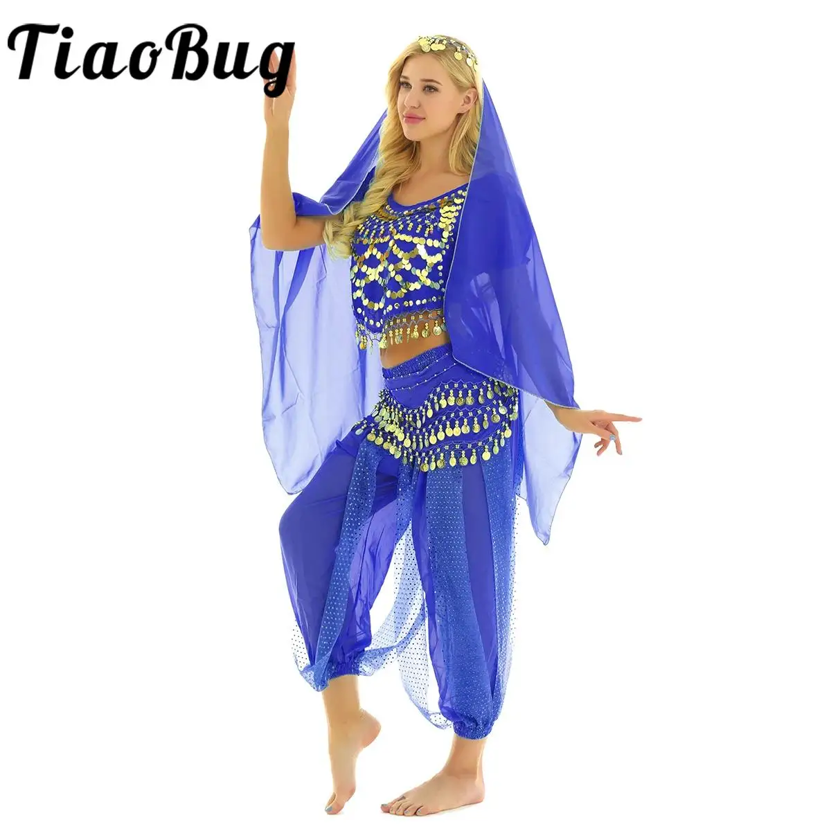 

Womens Belly Dance Costume India Belly Dance Bollywood Outfit Bellydance Egypt Dance Suit Beads Crop Top Harem Pants Hip Scarf