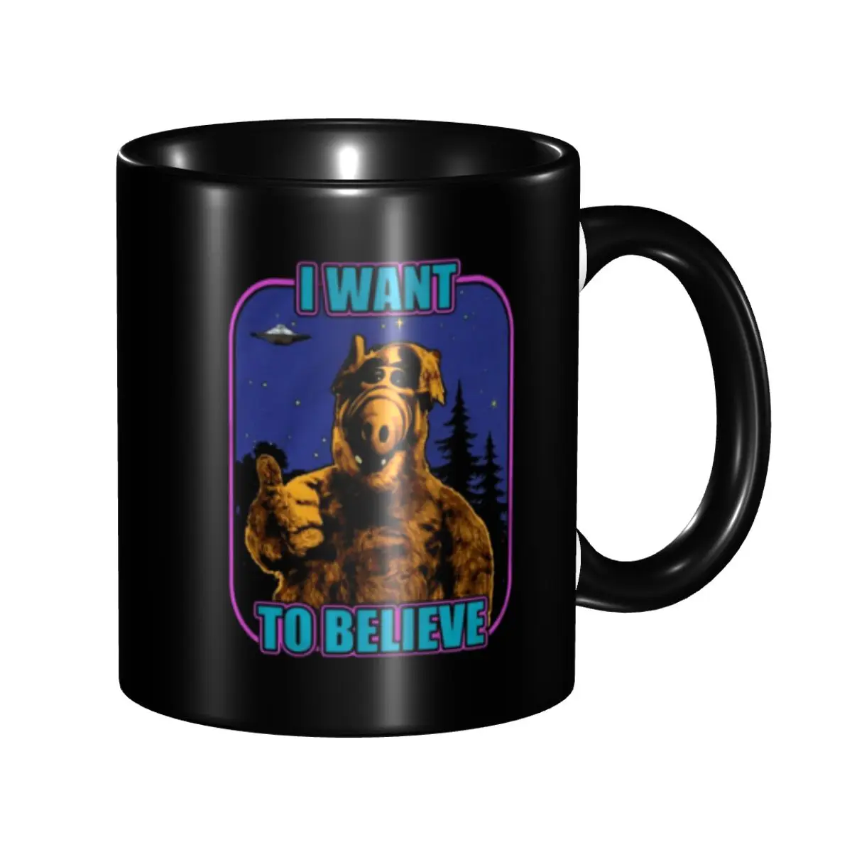 

Alf I Want To Believe Poster Vintage Coffee Mug DIY Customized Ceramic Mug Creative Gift