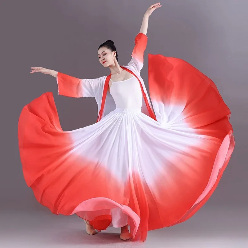 

Юбка для танцев Ombre FullCircle Dance Skirt 720 Spin: Классическая полуюбка для выступлений и тренировок, длинный сценический костюм, струящийся, изящный, воздушный стиль