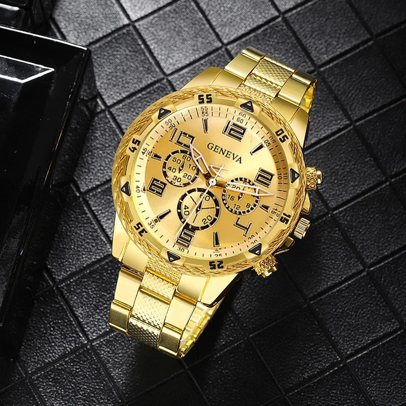 Set de 4 piezas que incluye un reloj nuevo y accesorios para hombre, de estilo informal y elegante, una excelente opción para regalar.